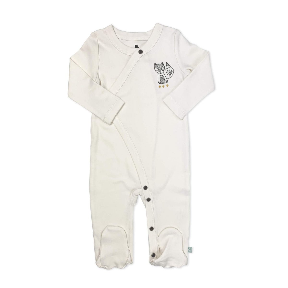 Ivory Organic Cotton Long Sleeve Romper - Foxy