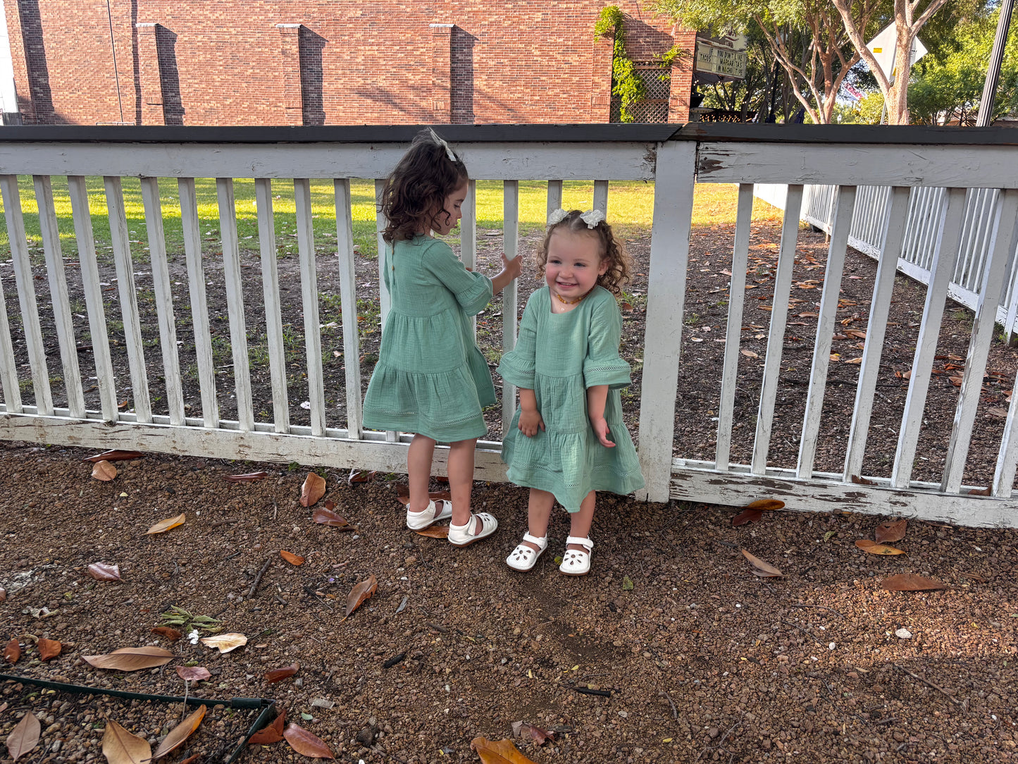 Hazel Muslin dress Sage Green