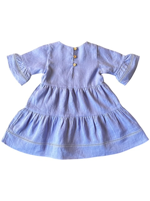 Hazel Linen Dress in Cranberry