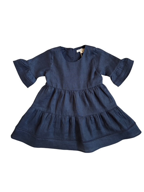 Hazel Linen Dress in Cranberry