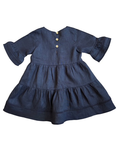 Hazel Linen Dress in Cranberry