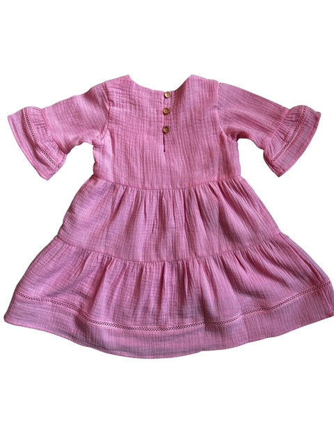 Hazel Muslin dress Pink Blossom
