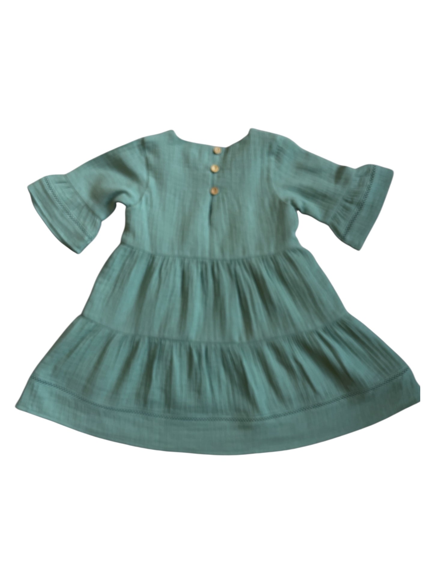 Hazel Muslin dress Sage Green