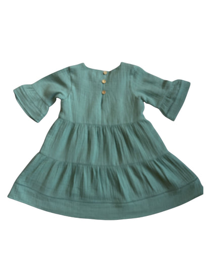 Hazel Muslin dress Sage Green