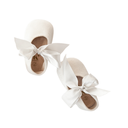 Cream Velvet Mary Janes