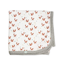 Load image into Gallery viewer, Fox Print Ivory Swaddle Blanket - Organic Cotton
