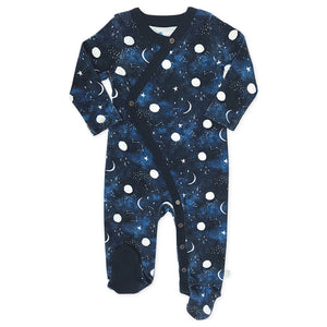 Starry Night Kimono Footed Pajamas - Organic Cotton
