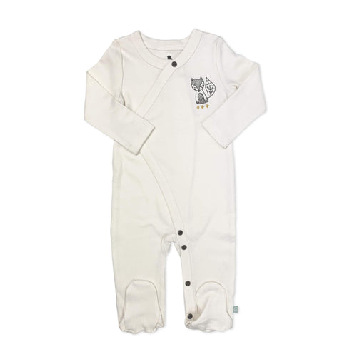 Ivory Organic Cotton Long Sleeve Romper - Foxy