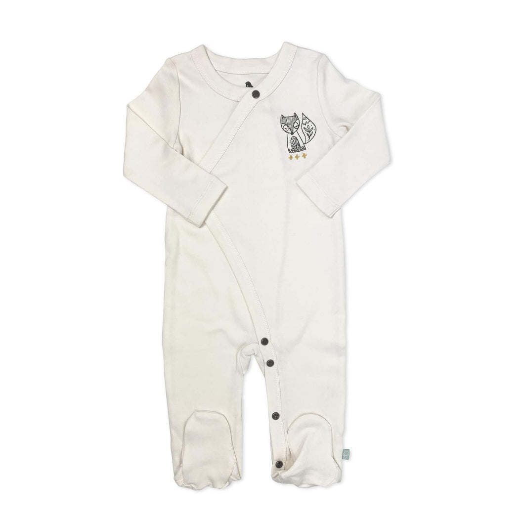 Ivory Organic Cotton Long Sleeve Romper - Foxy