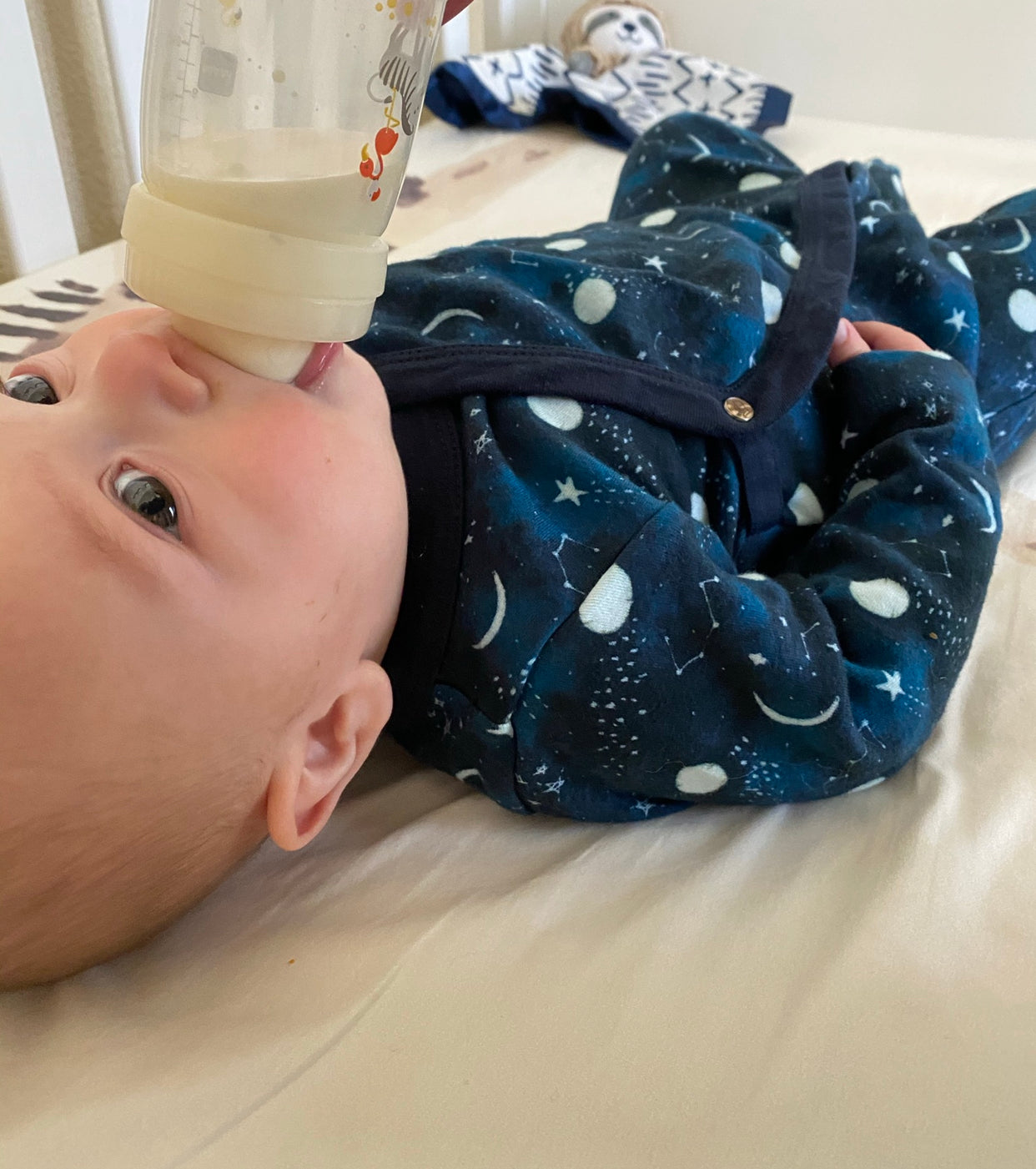 Starry Night Kimono Footed Pajamas - Organic Cotton
