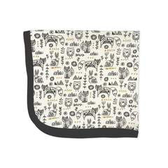 Ivory & Charcoal Fox Print Baby Blanket - Organic Cotton