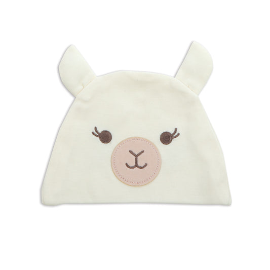 Organic Cotton Llama Hat - Peach Blush