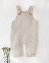Load image into Gallery viewer, Teddy Linen Overalls- Oatmeal