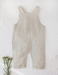 Teddy Linen Overalls- Oatmeal