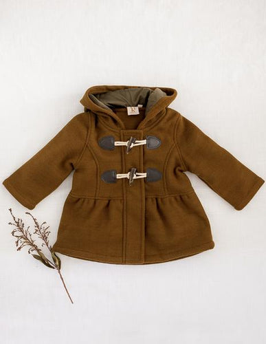 Madison Wool Blend Toggle Coat - Golden Olive