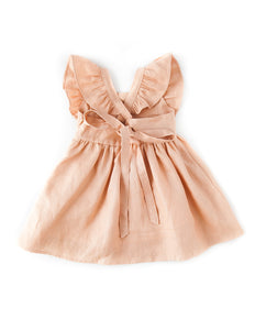 My Little Sunshine Linen Ruffle Dress - Peach